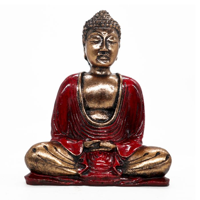 Medium Red and Gold Buddha Statue for Home Decor and Gifts
