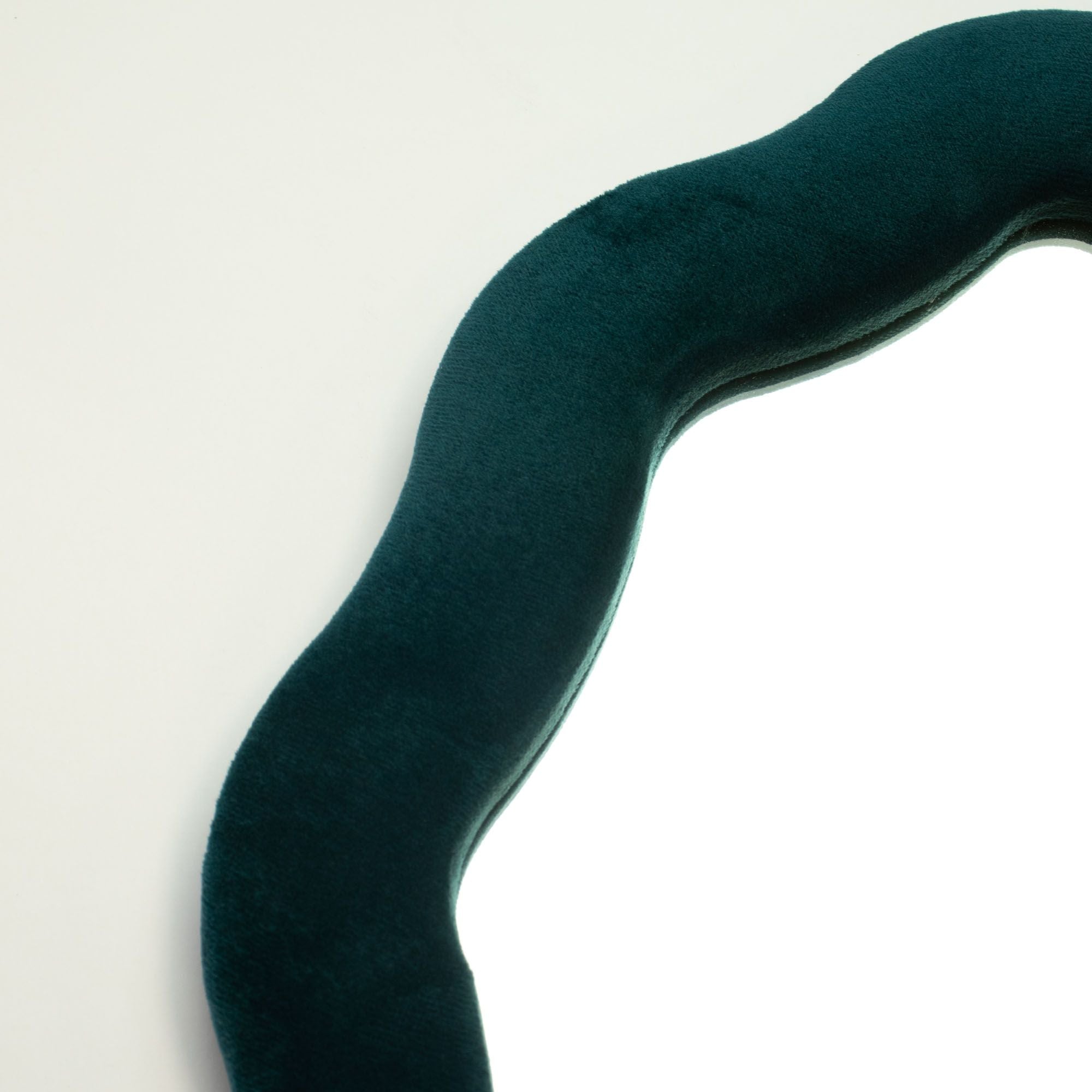 Soft Squiggly Mirror in Royal Teal Oval Pebble Design for Decor
