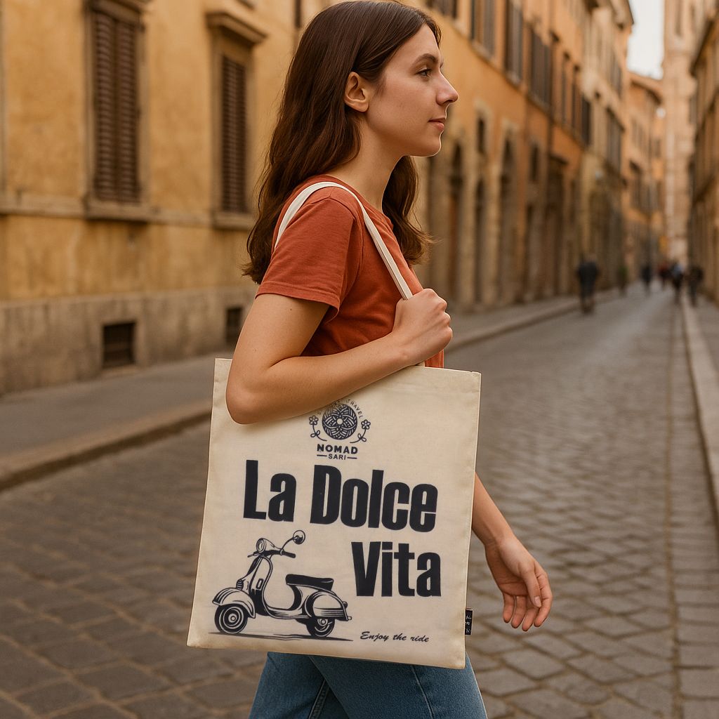 Iconic Basic Tote Bag La Dolce Vita Natural Cotton for Daily Use