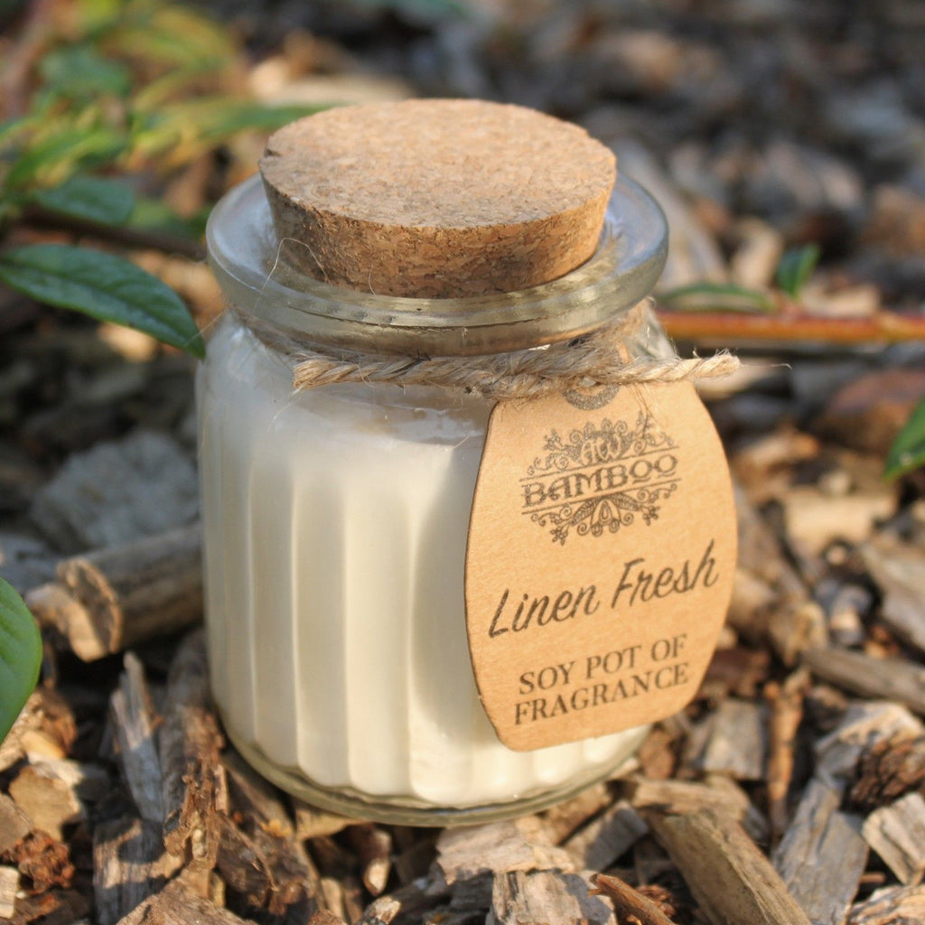 Linen Fresh Soy Pot of Fragrance Candles for Home Decor Use