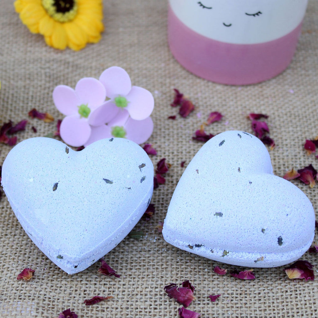Love Heart Bath Bomb 70g with French Lavender Fragrance