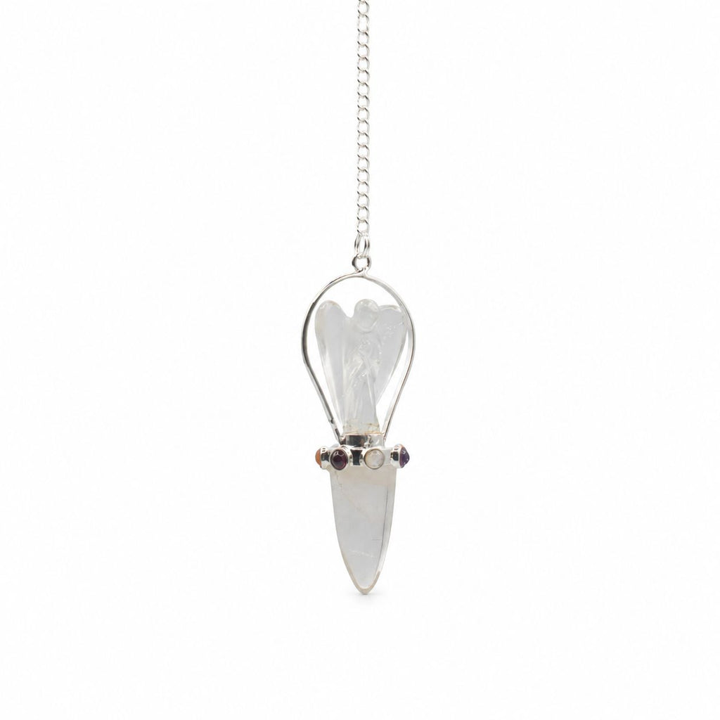 Celestial Guide Two Piece Angel Pendulum with Clear Quartz Band
