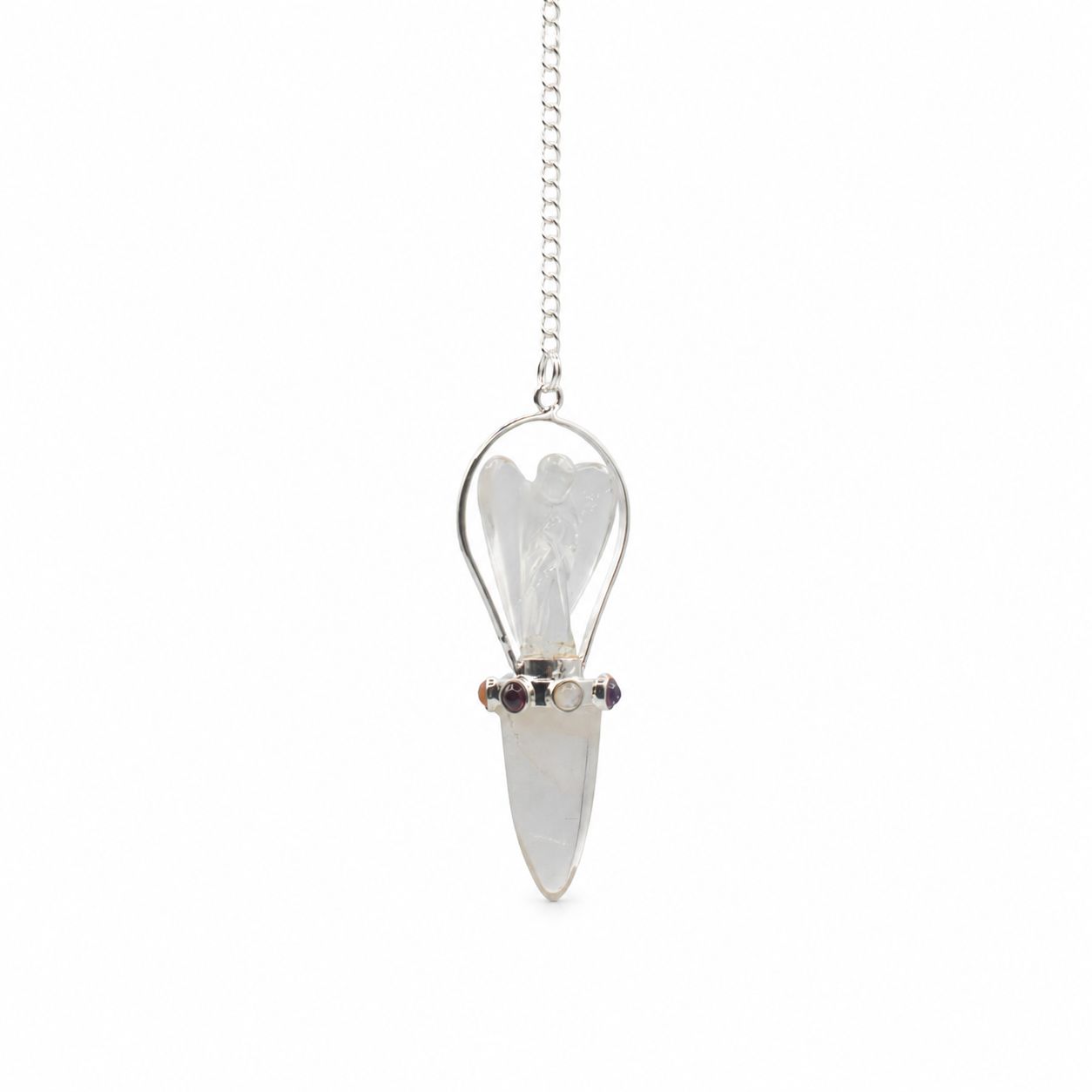 Celestial Guide Two Piece Angel Pendulum with Clear Quartz Band