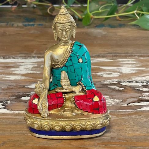 Brass Buddha Figure Hands Down 11.5 cm Perfect for Home Decor