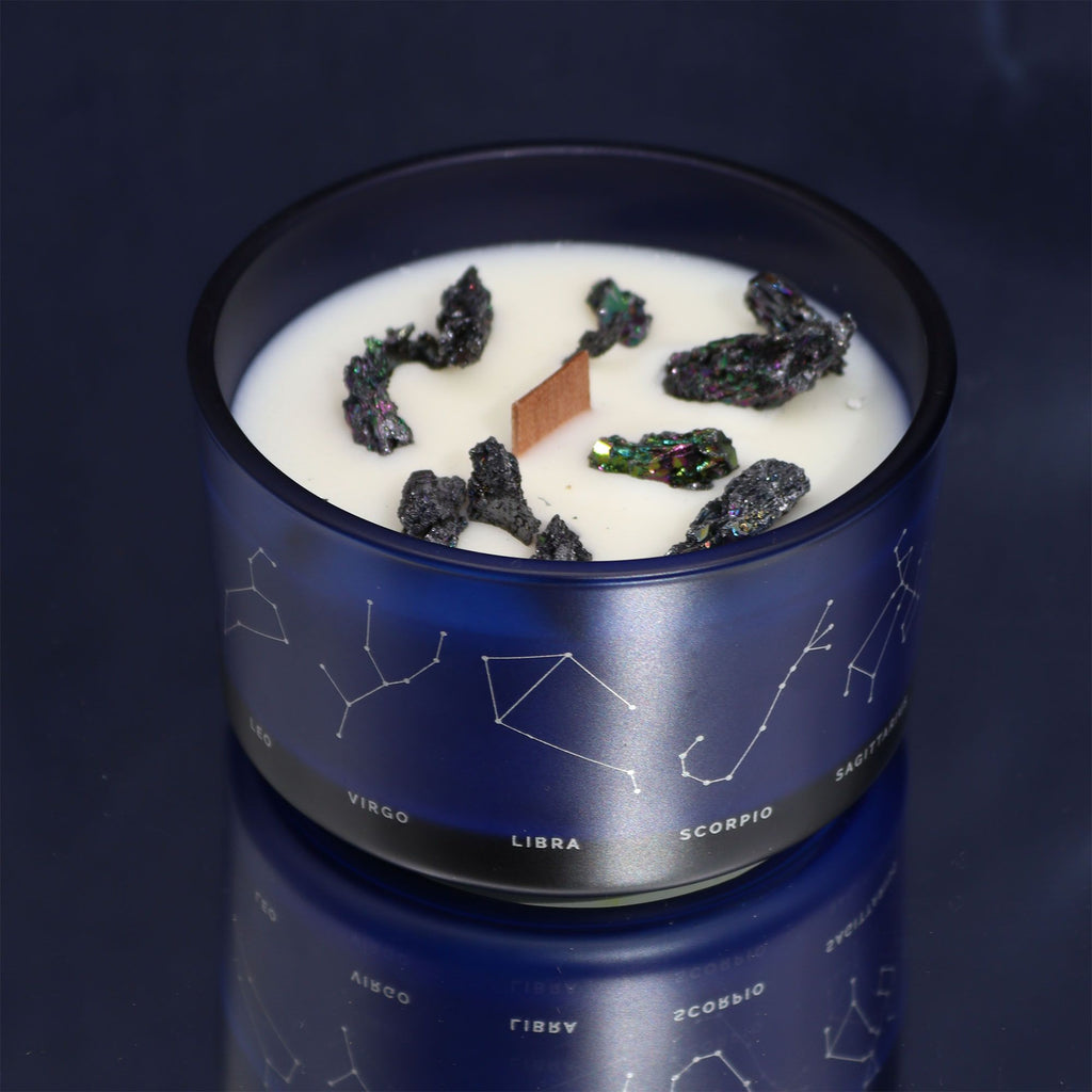 Capricorn Zodiac Crystal Candle and Gemstone Bracelet Gift Set