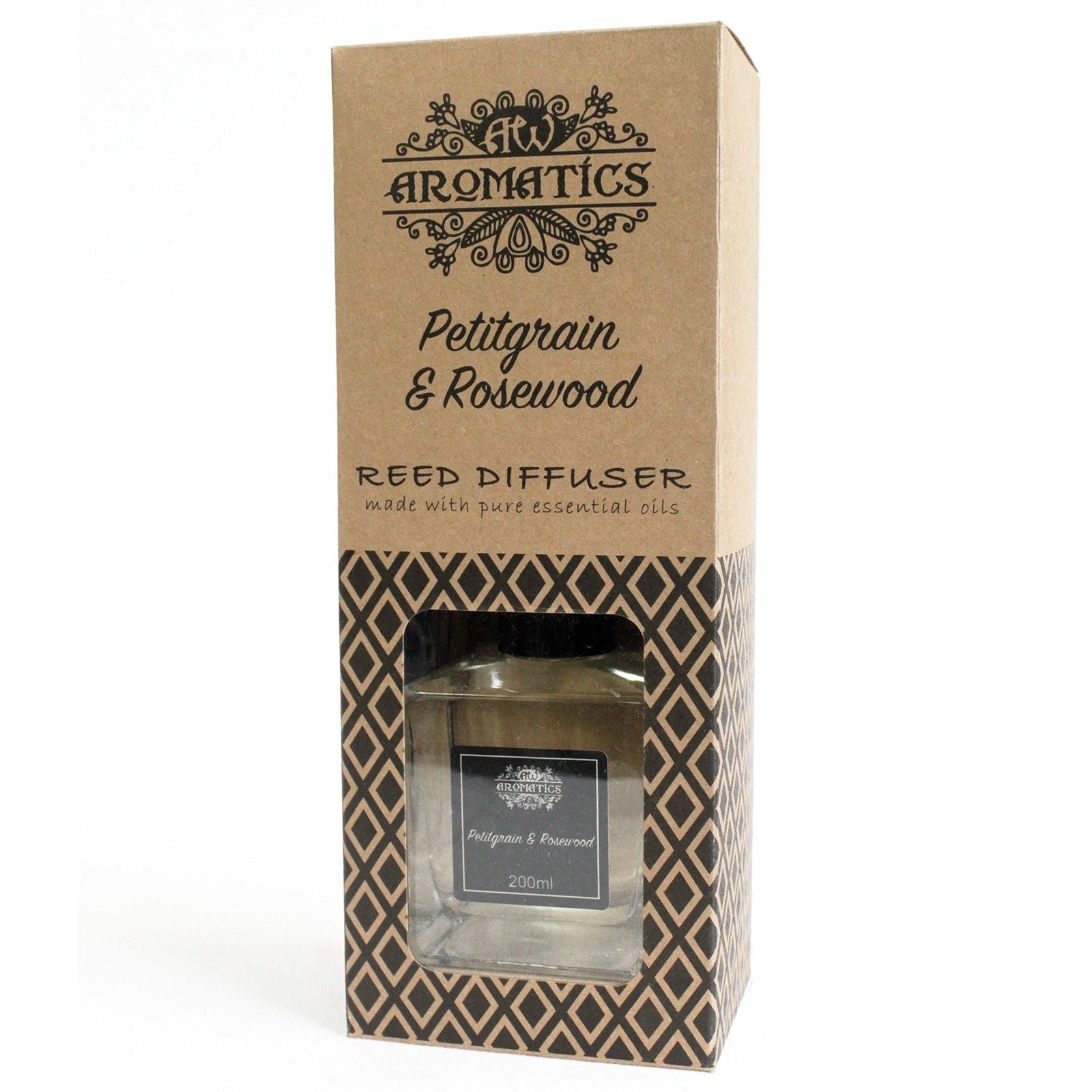 200ml Reed Diffuser with Petitgrain and Rosewood Essential Oils