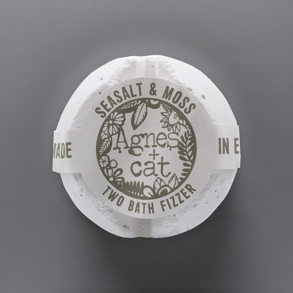 Agnes + Cat Bath Fizzer Seasalt and Moss for Relaxing Bath Soaks