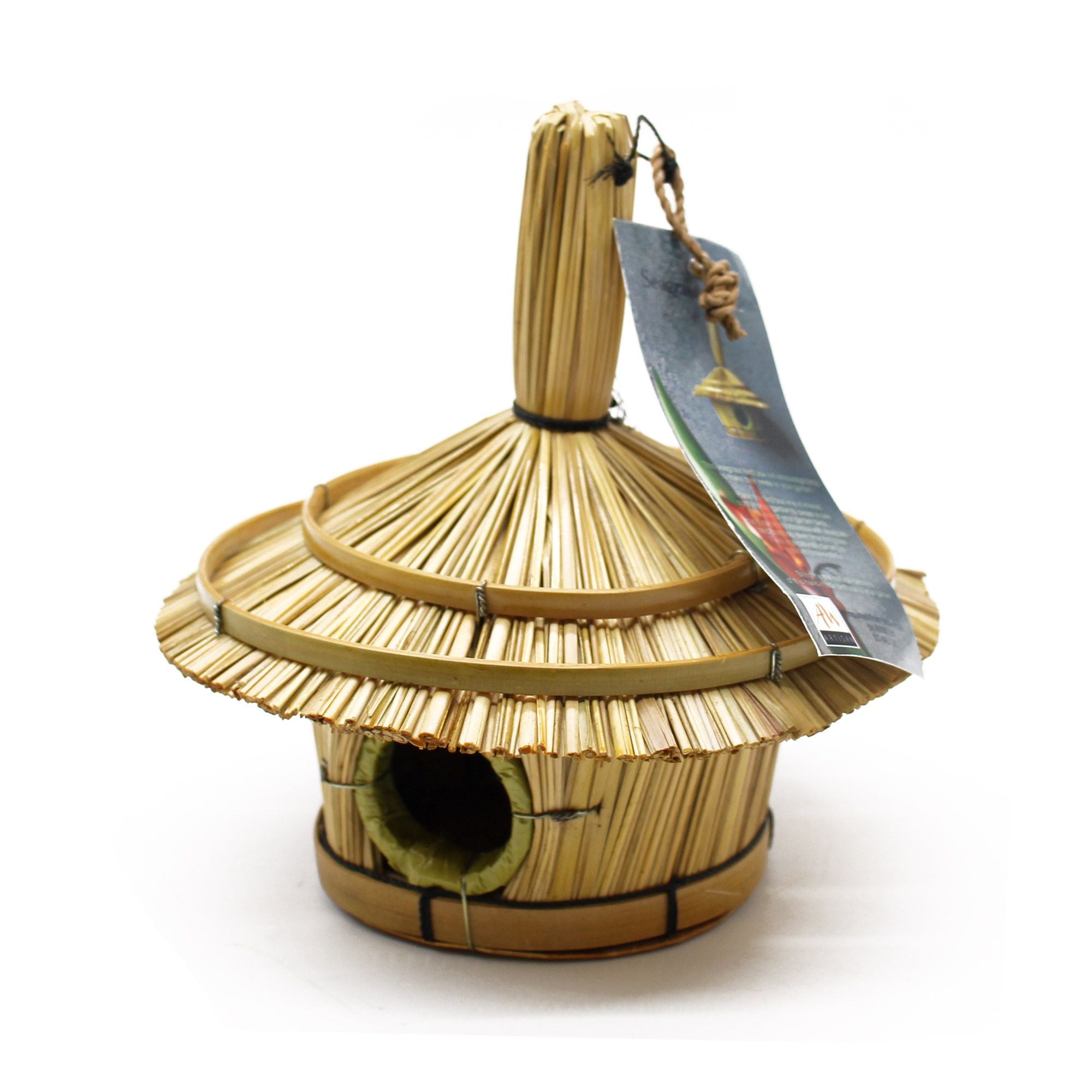 Small Round Seagrass Bird Box for Beautiful Garden Decor Ideas