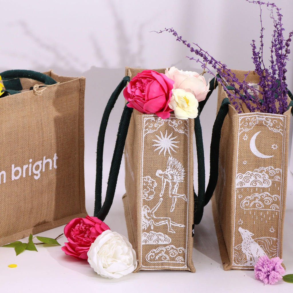 Hop Hare Jute Big Bag with Lion Design I am Strong