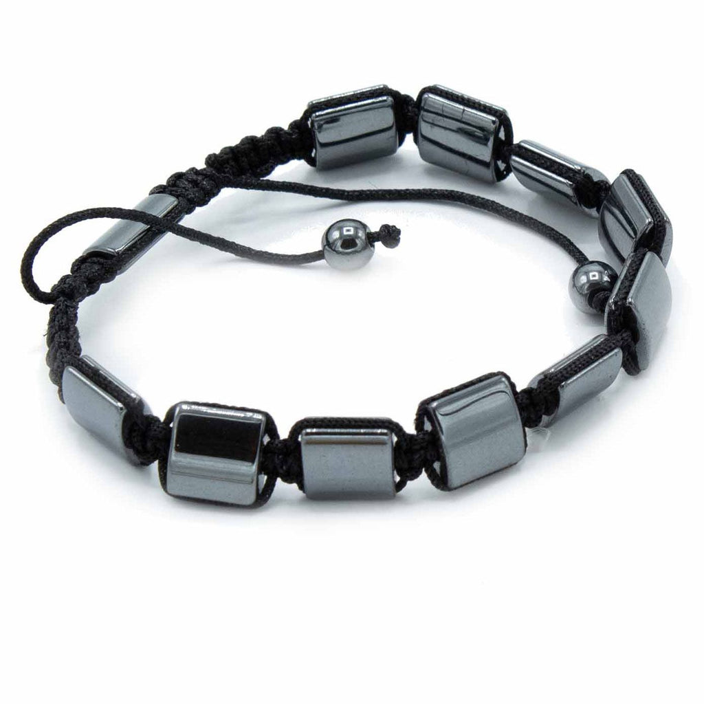 Magnetic Hematite Shamballa Bracelet with Double Cuboids Design