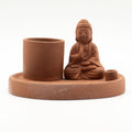 Multi Purpose Buddha Incense Plate with Natural Terracotta Design
