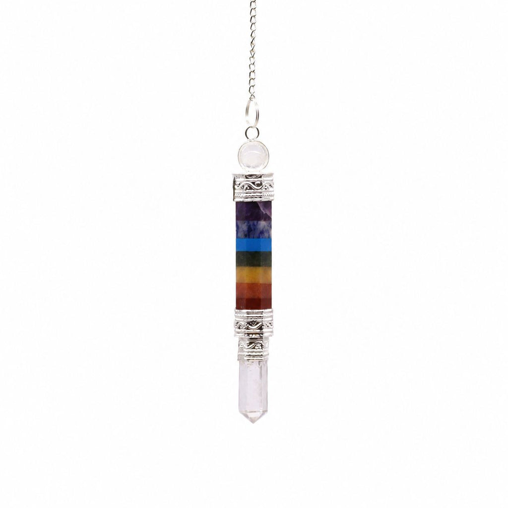 7 Chakra Pendulum with 3 Piece Joint for Dowsing and Energy Use