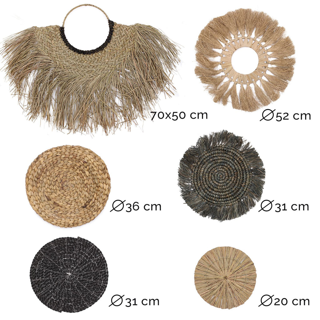 Set of Six Natural Wall Art Bintang Collection for Home Decor