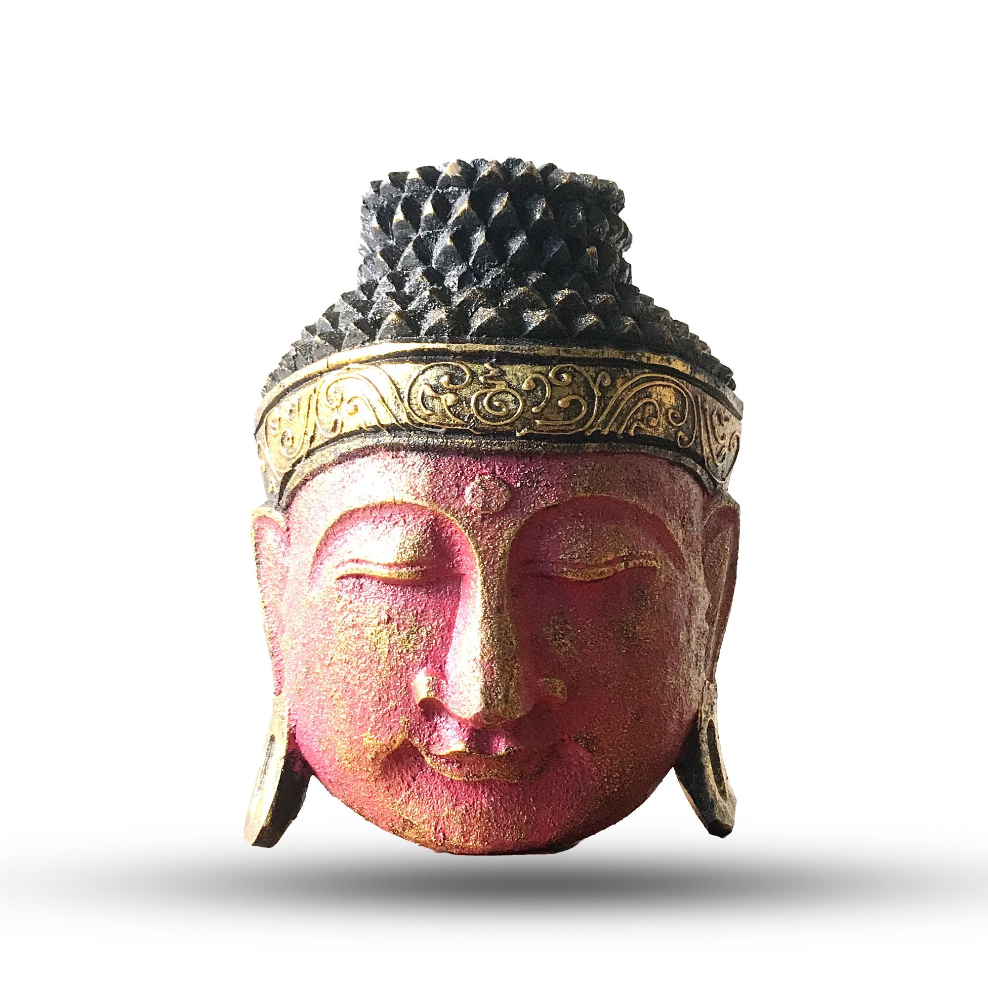 Home Decoration Buddha Head 25cm Red Shine Finish for Display