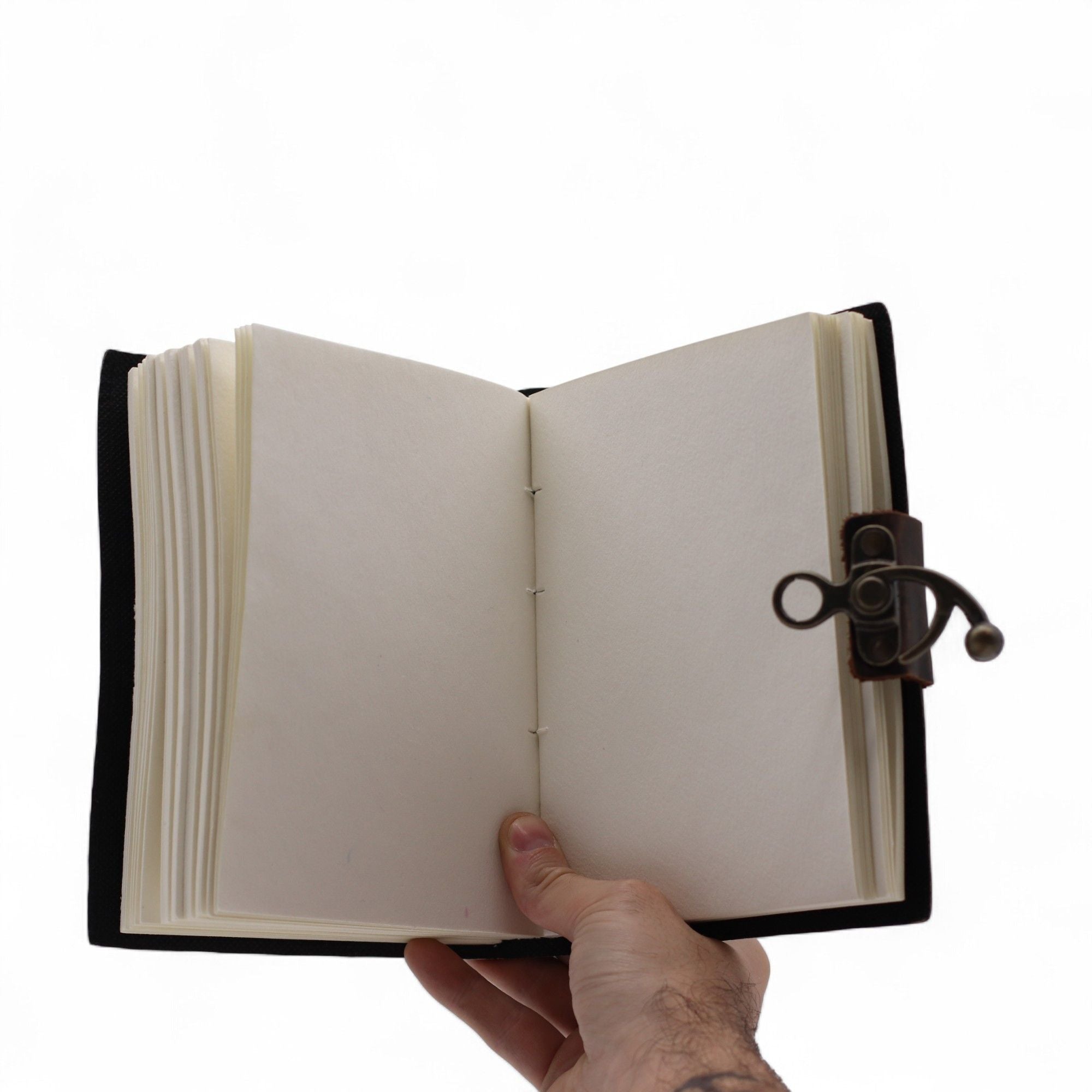 Leather Printed Notebook Stop Doom Scrolling with Vintage Clasp