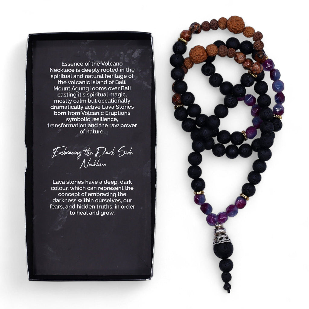Essence of the Volcano Necklace with Lava Stones and Gemstone Accents