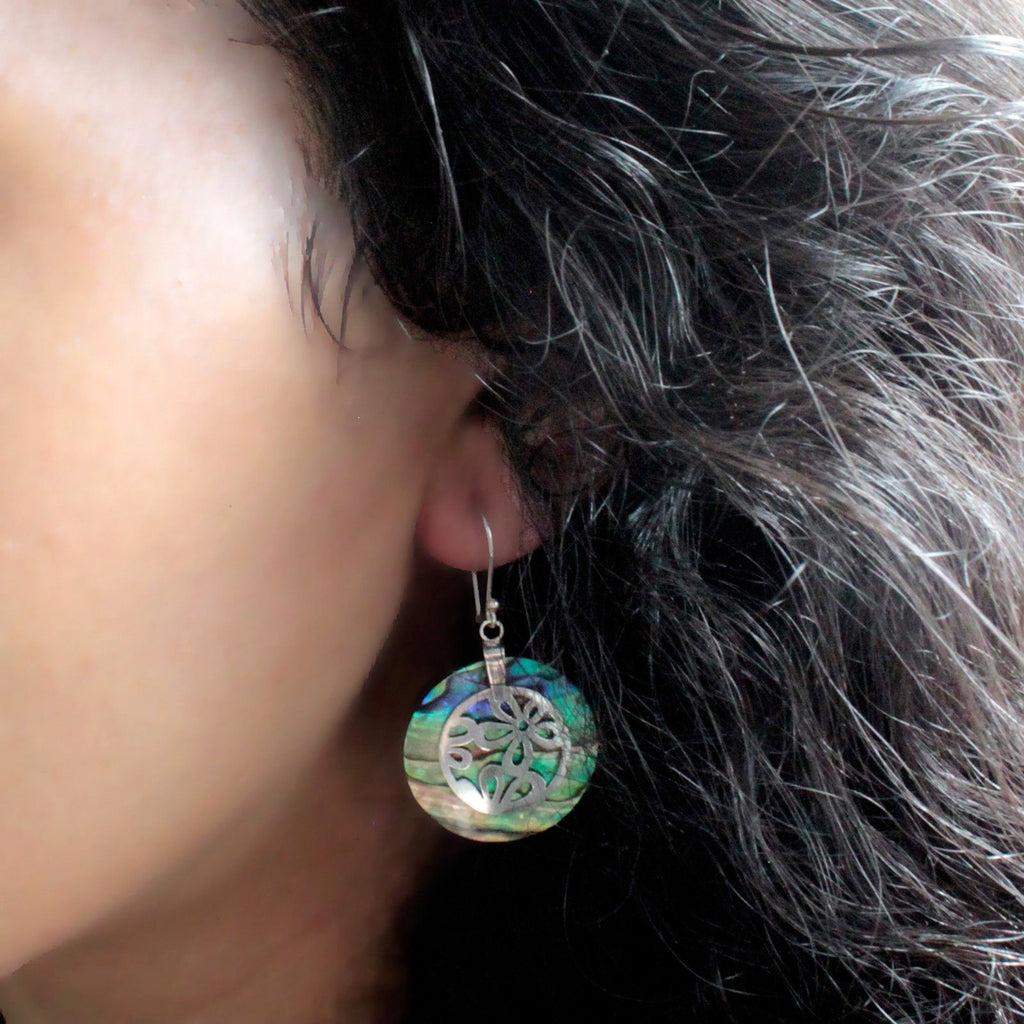 Shell & Silver Sea Turtle Earrings with Unique Ocean Design