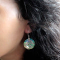 Shell & Silver Sea Turtle Earrings with Unique Ocean Design