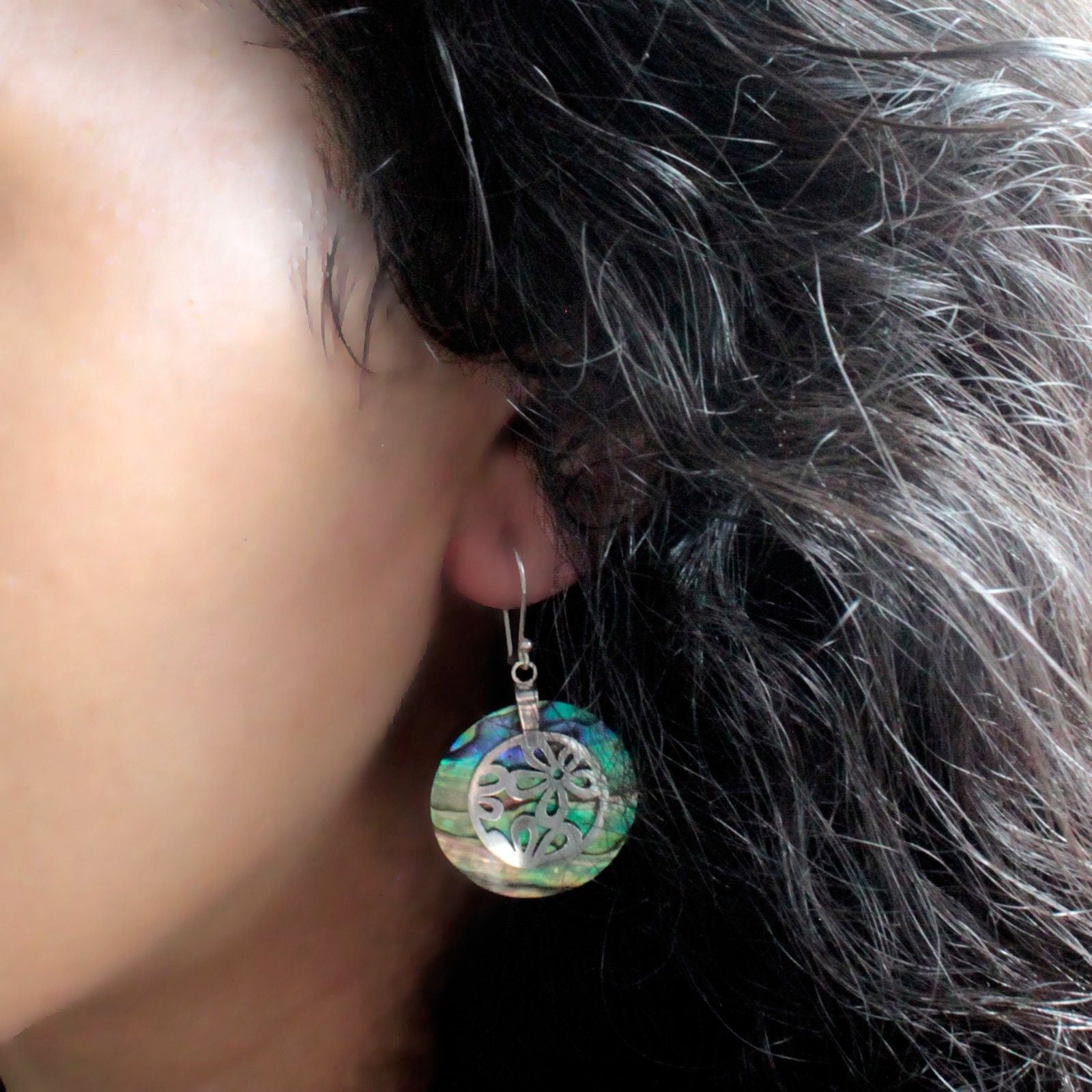 Shell & Silver Earrings Classic Disc Design for Everyday Style
