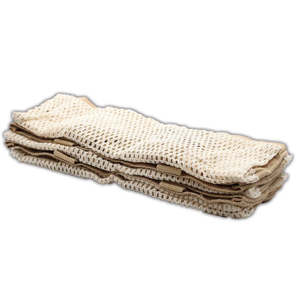 Pure Soft Jute and Cotton Mesh Bag Natural for Eco Friendly Shopping