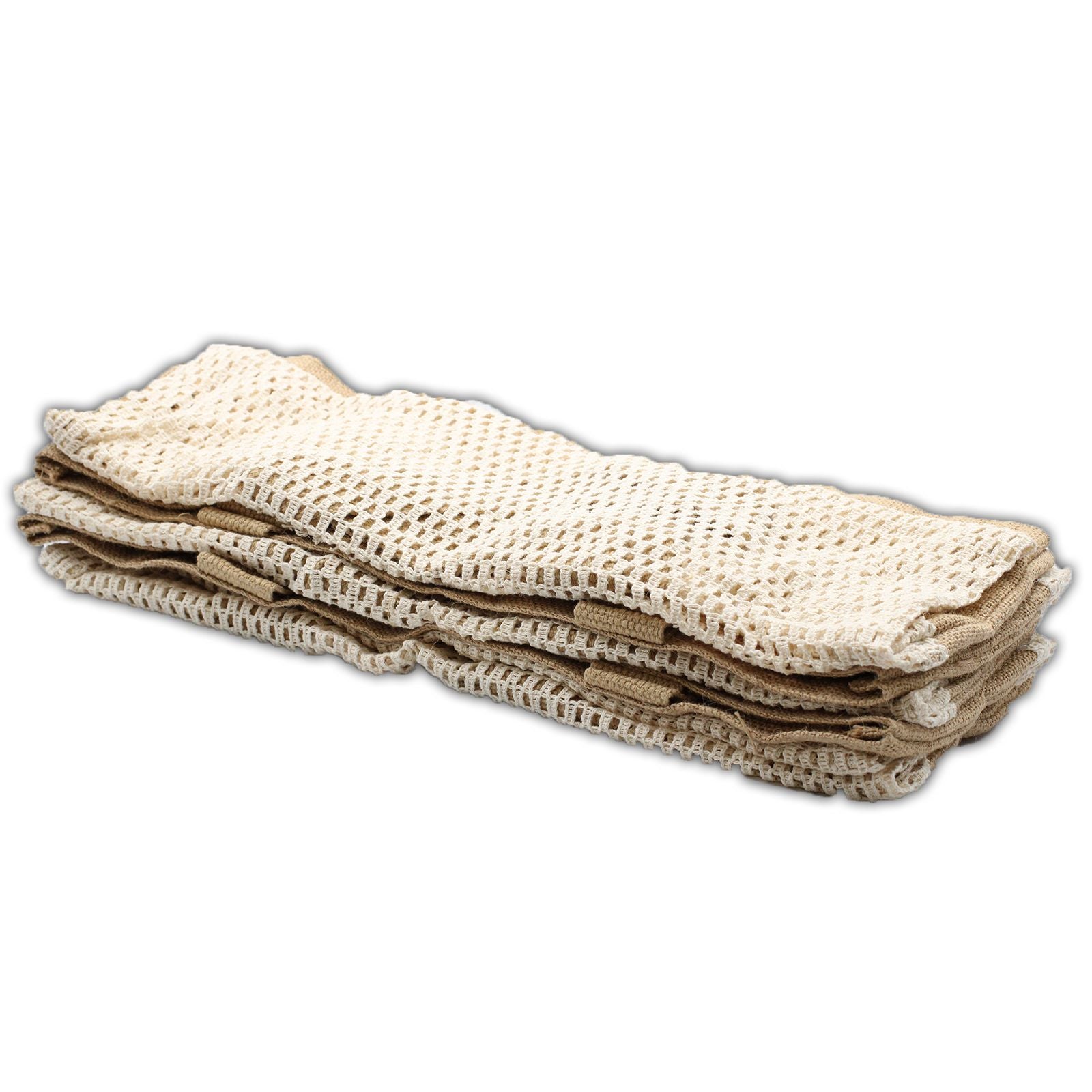 Pure Soft Jute and Cotton Mesh Bag Natural for Eco Friendly Shopping