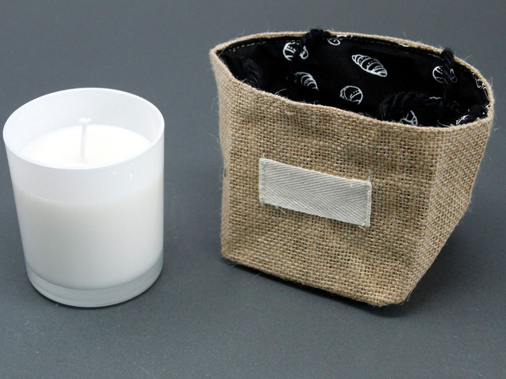 Natural Jute Cotton Gift Bag with Elegant Black Lining Medium