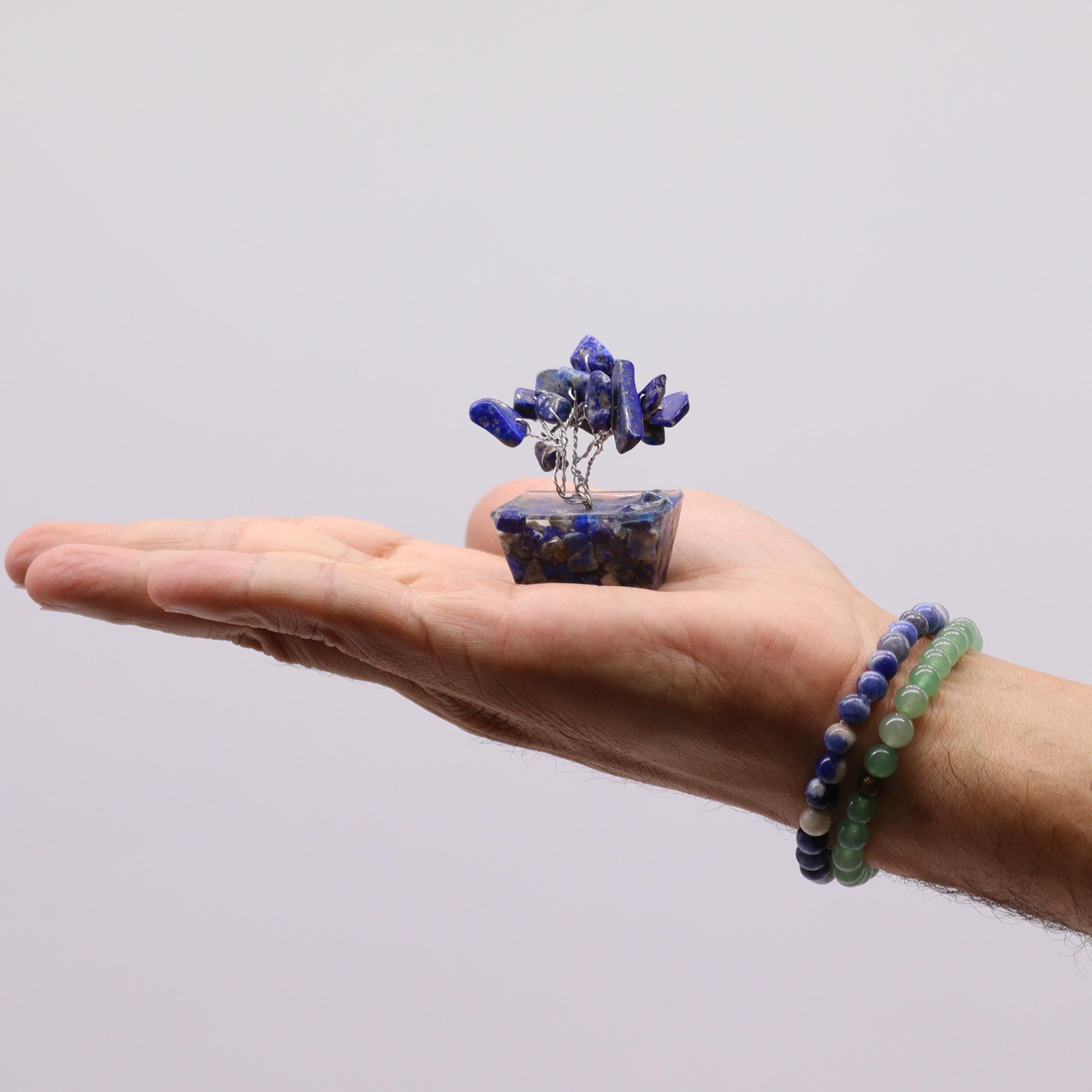 Mini Gemstone Tree on Orgonite Base with 15 Sodalite Stones