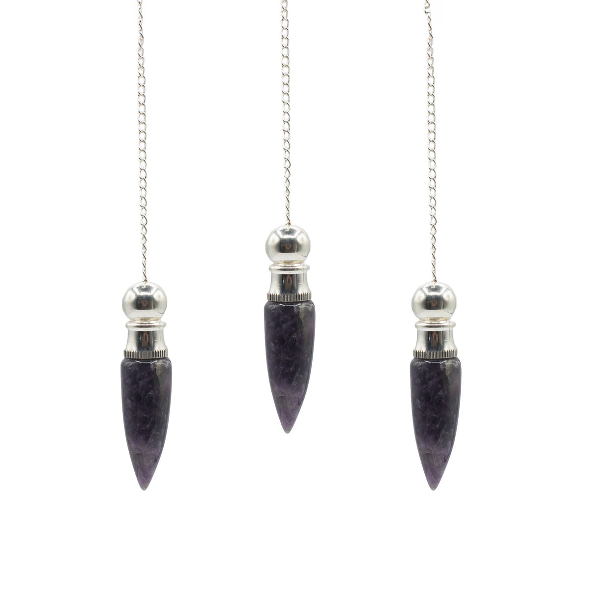 Secret Cavity Discovery of Truth Pendulum - Amethyst - Silver Plated