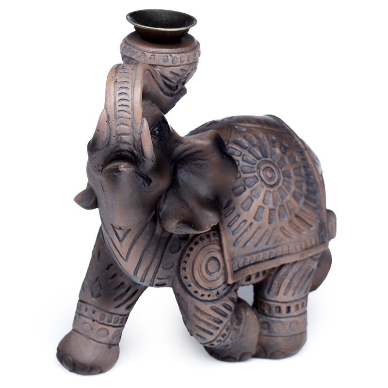 Wood Effect Elephant Backflow Incense Burner for Ultimate Relaxation