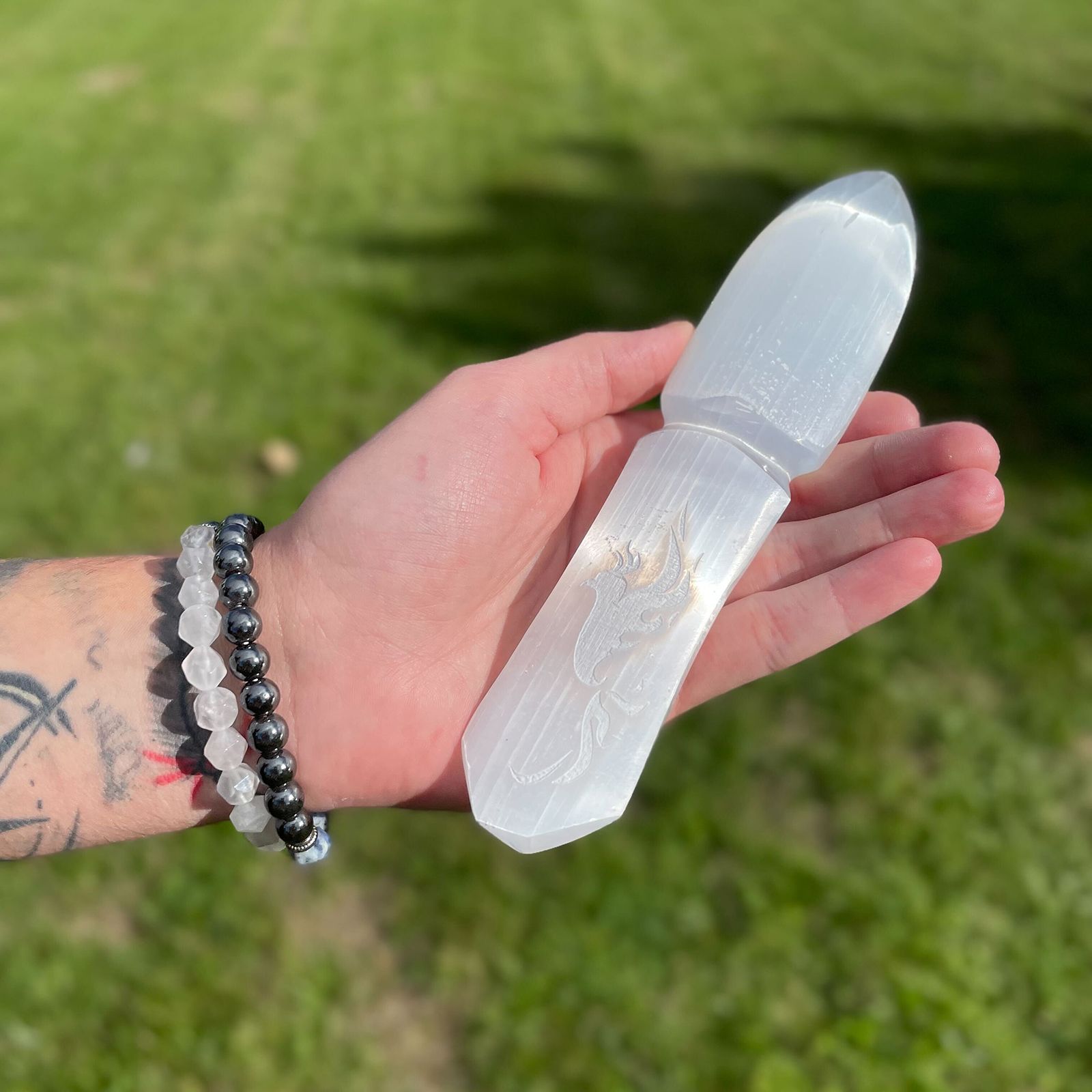 Selenite Ritual Knife for Ceremonies to Release the Past