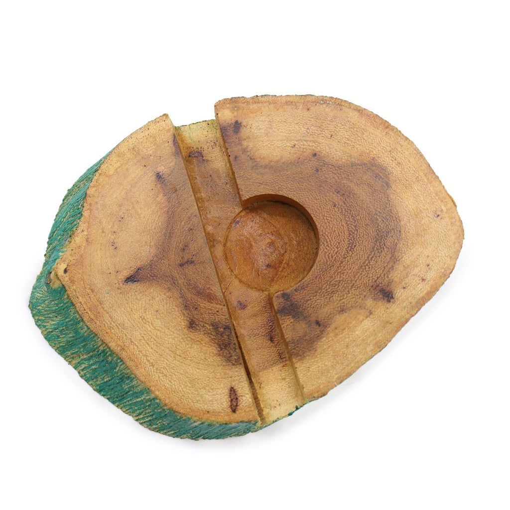Lrg Gamal Wood Phone Holder with Modern Greenwash Finish Design