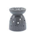 Classic Grey Oil Burner with Bubbles Cutout for Home Fragrance