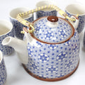 Herbal Teapot Set Blue Star with Cups for Tea Lovers Gifts