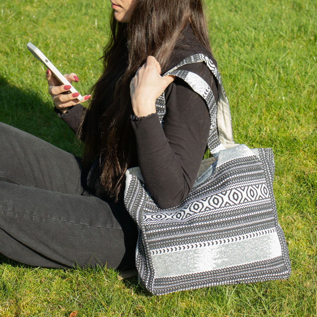 Nomad Sari Jacquard Natural Wander Muse Bag for Everyday Use