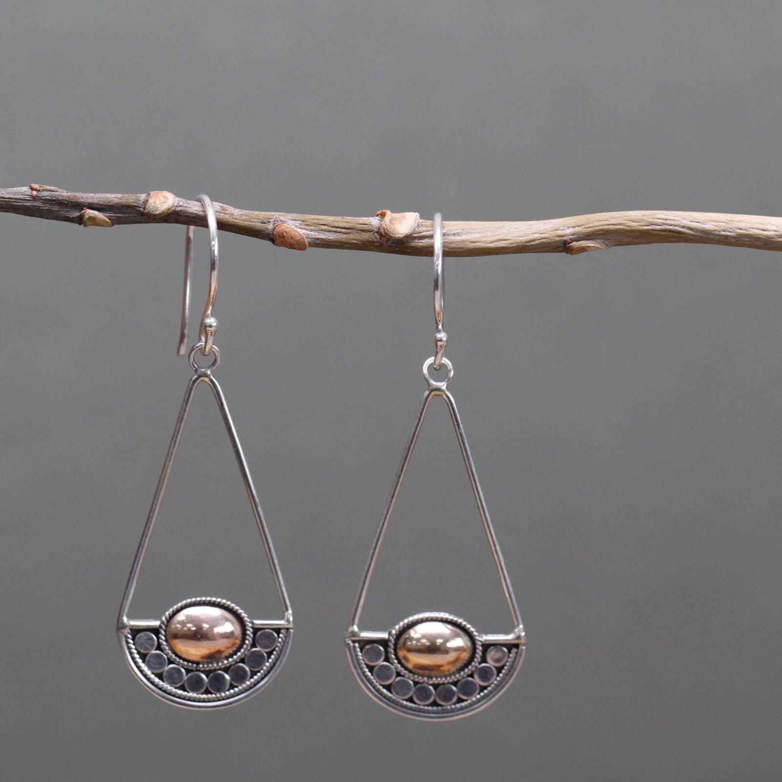 Silver and Gold Earring Luna Balance for Unique Style Lovers