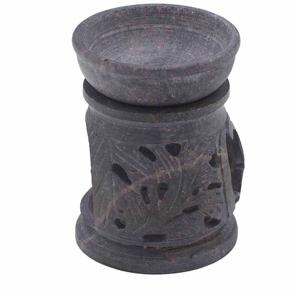 Small Soapstone Oil Burner 8cm with Om Symbol for Aromatherapy
