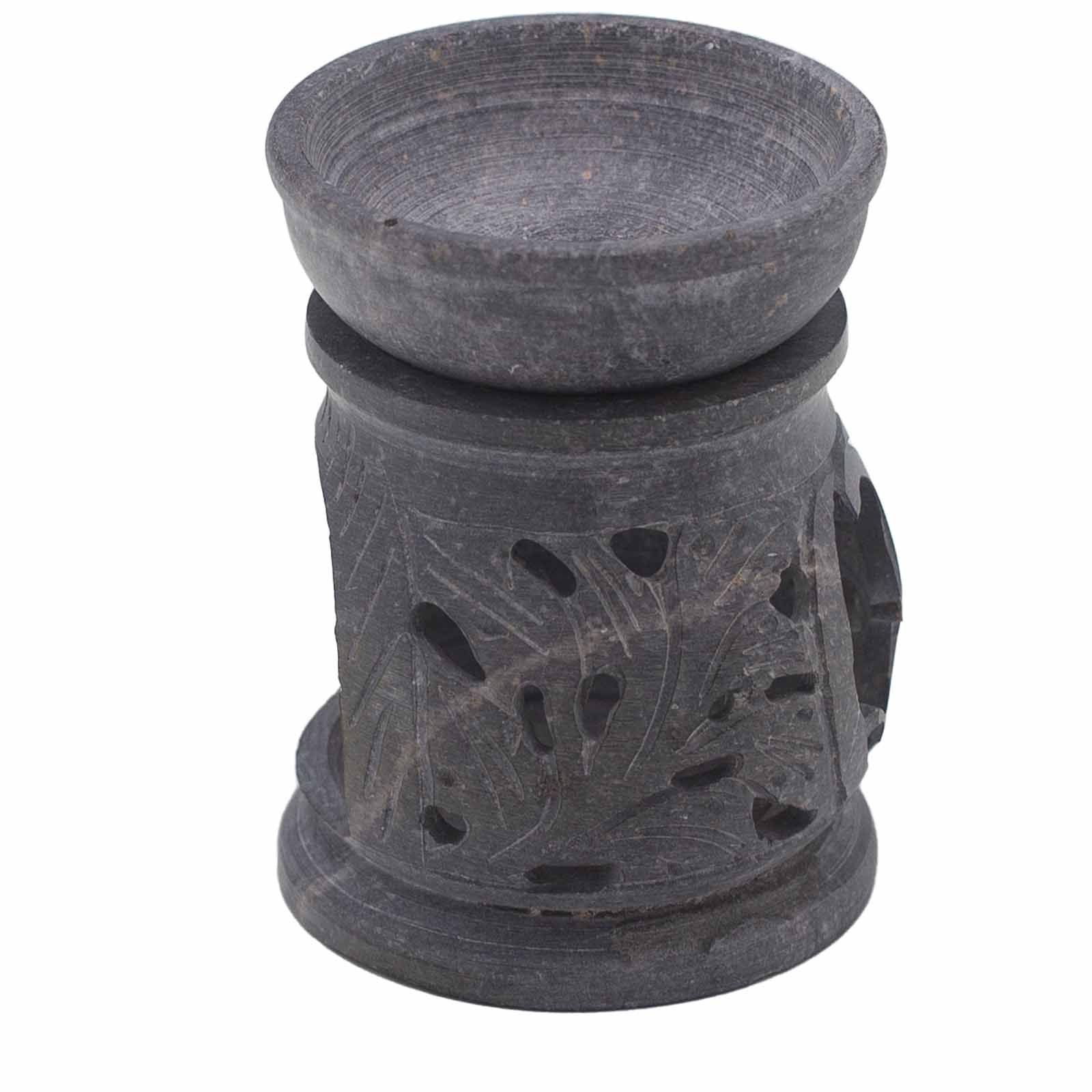 Small Soapstone Oil Burner 8cm with Om Symbol for Aromatherapy