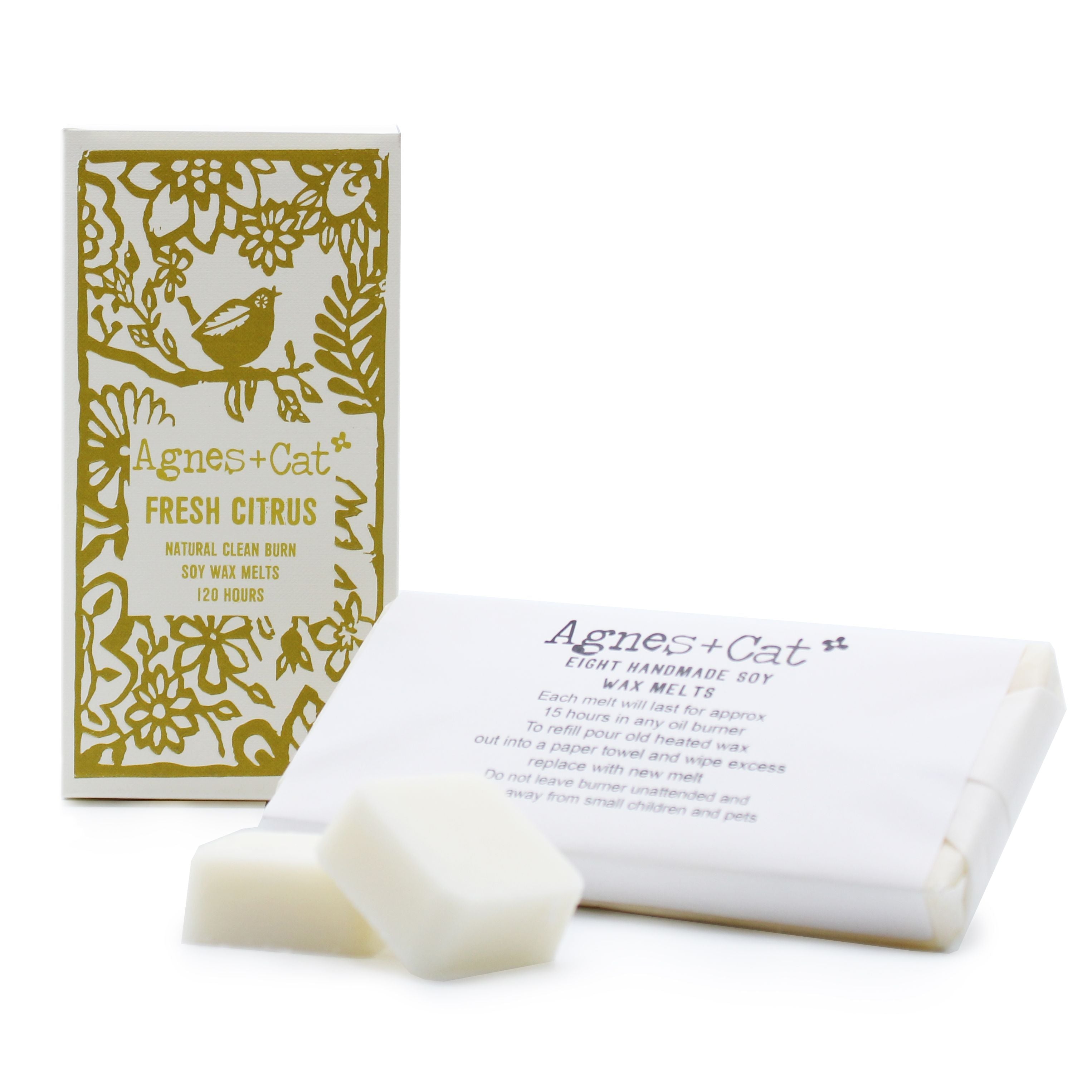 Agnes + Cat Box of 8 Fresh Citrus Wax Melts for Home Fragrance