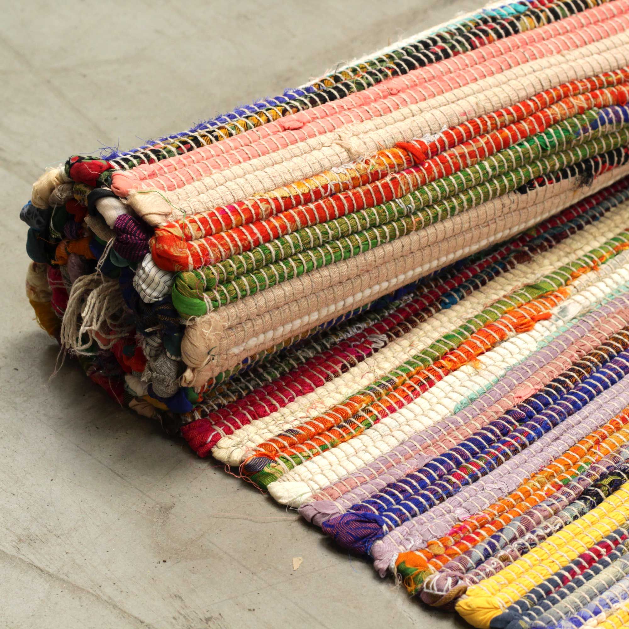 Room Rag Rug 150x200cm in Vibrant Random Colours for Home Decor