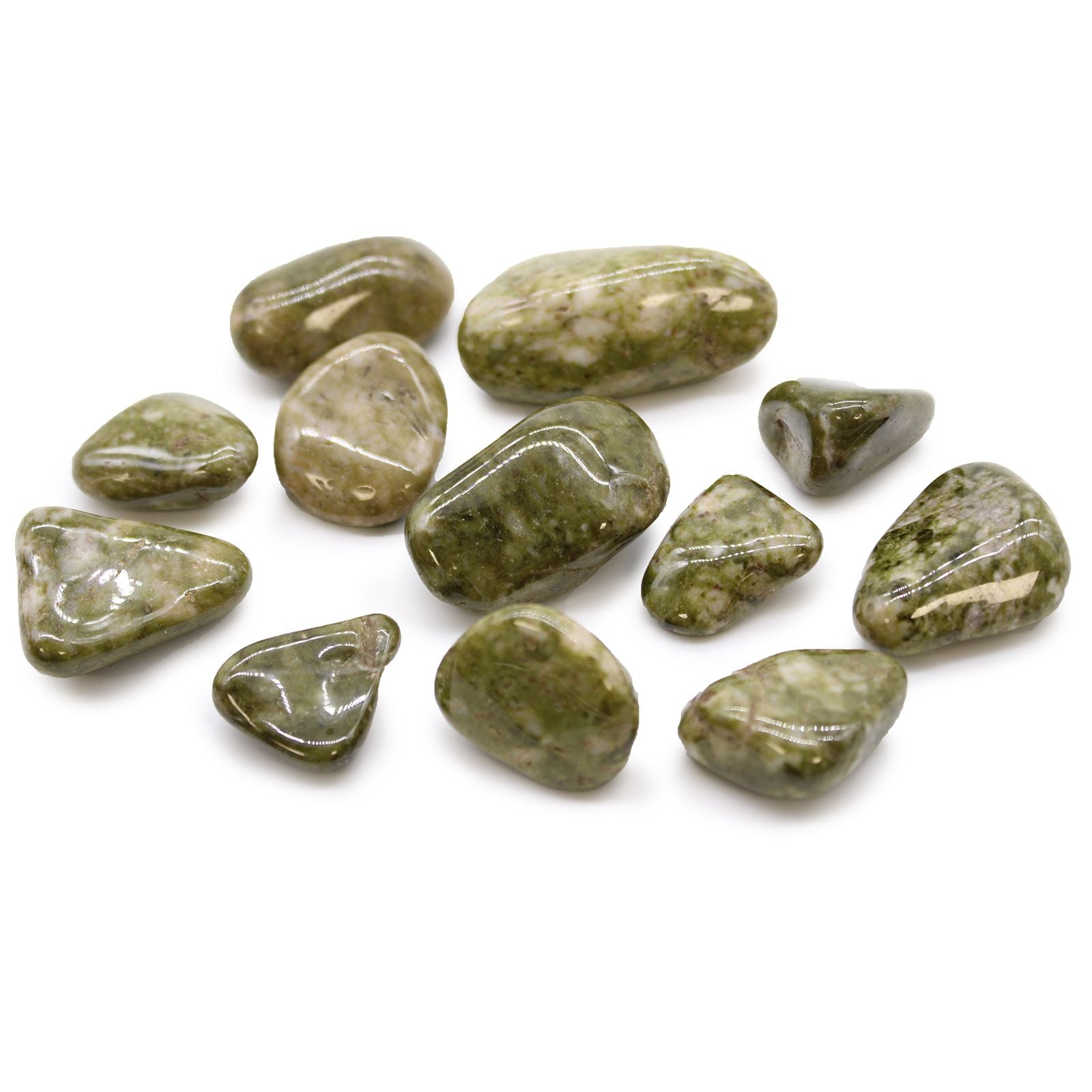 Medium African Tumble Stones Beautiful Epidote Snowflake Gemstone
