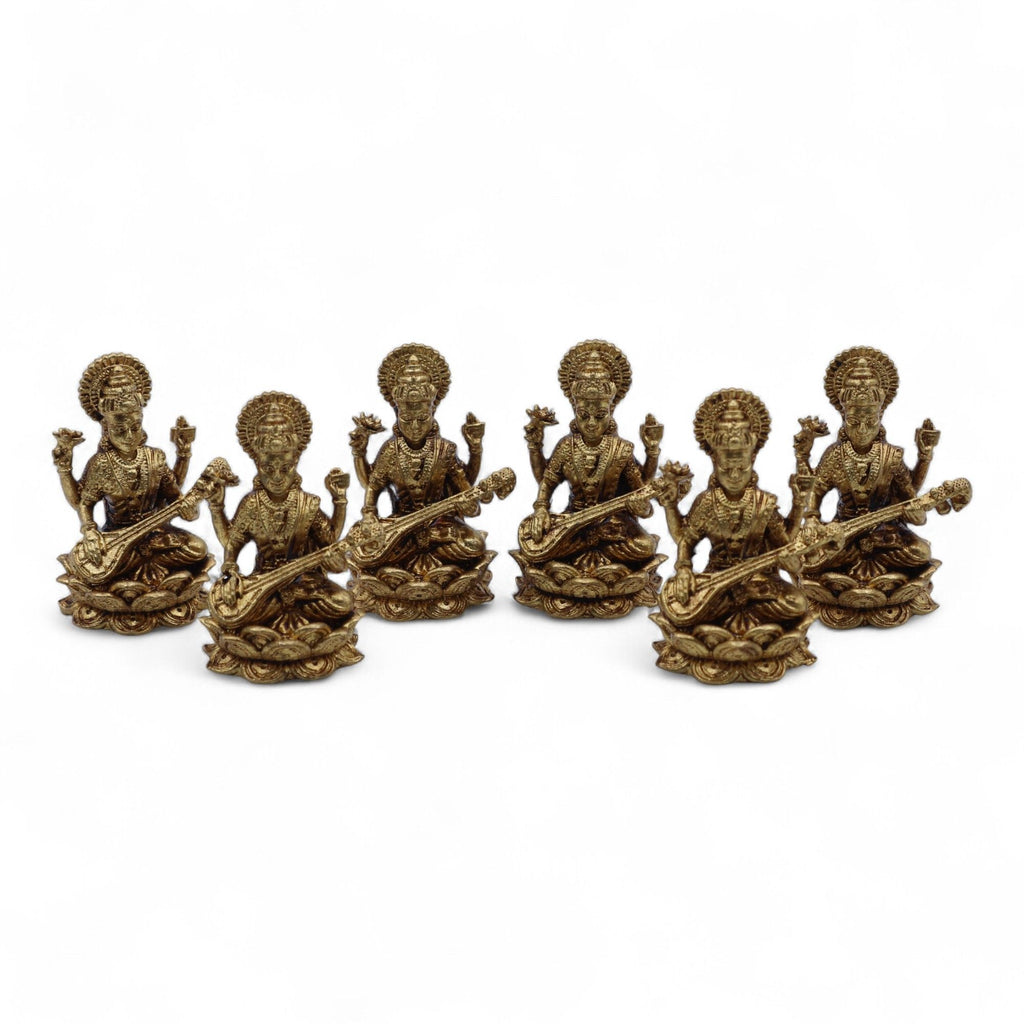 Brass Miniature Gods Saraswati Statue for Wisdom and Learning