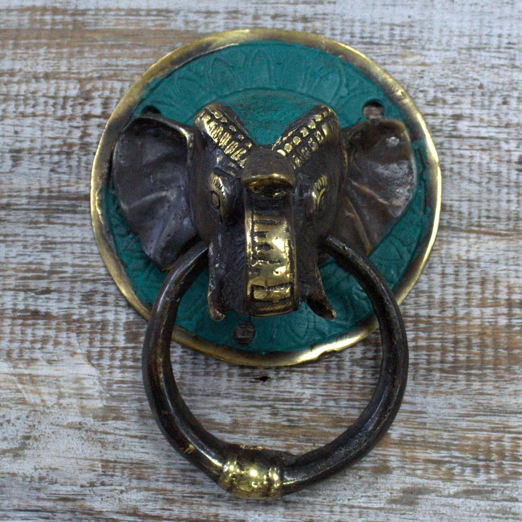 Brass Door Knocker Elephants Head for Classic Home Entrance Appeal