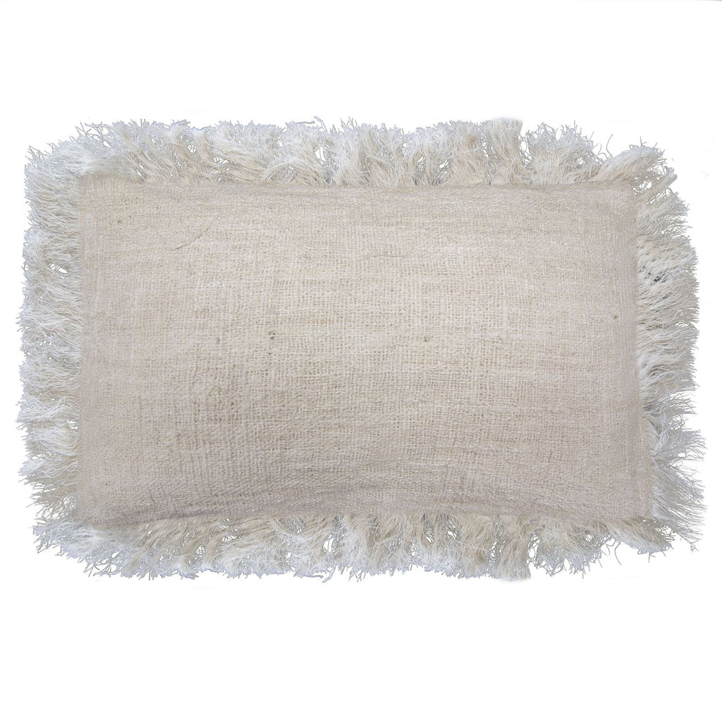 Linen Cushion Cover 30x50cm with Fringe for Stylish Home Decor
