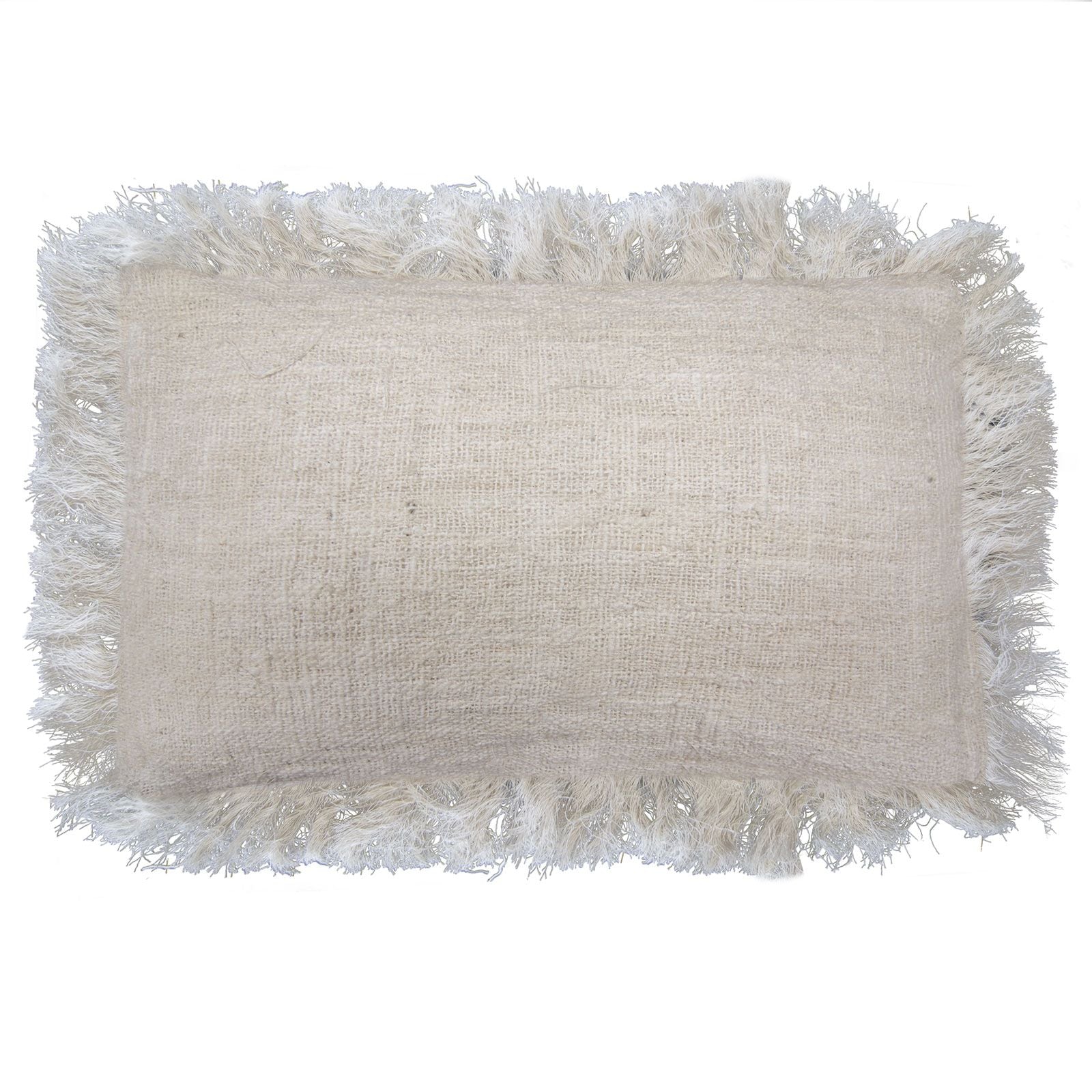 Linen Cushion Cover 30x50cm with Fringe for Stylish Home Decor