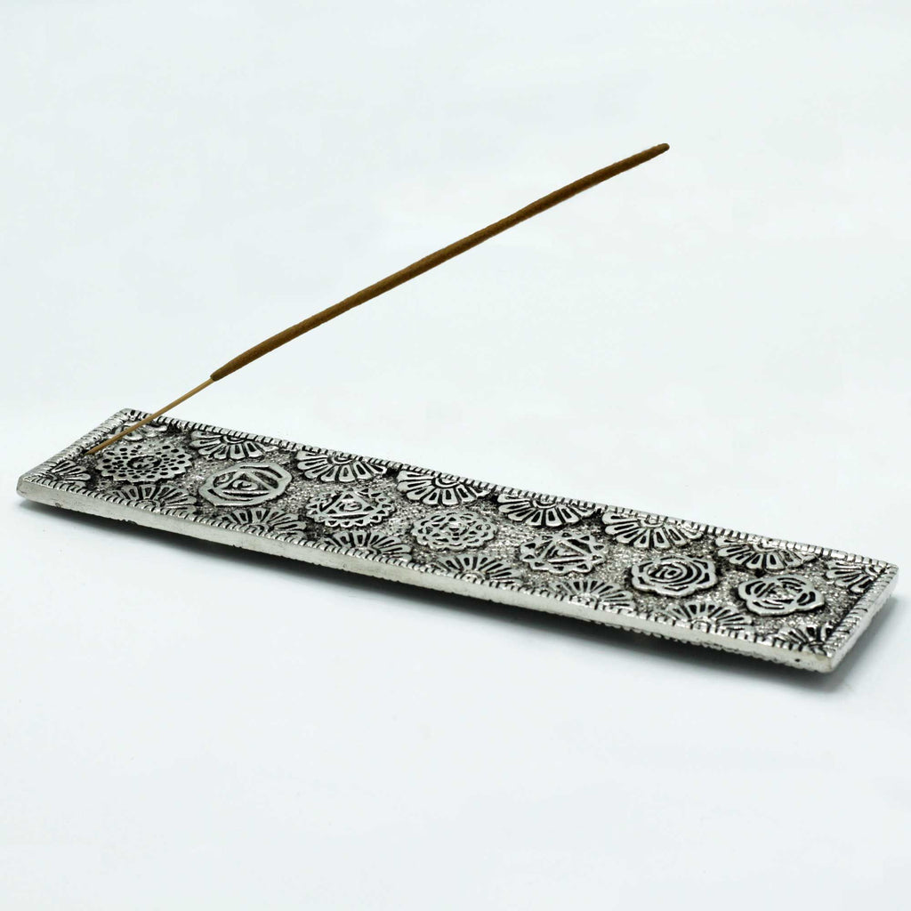 Polished Aluminium Chakra Long Incense Holder for Home Decor