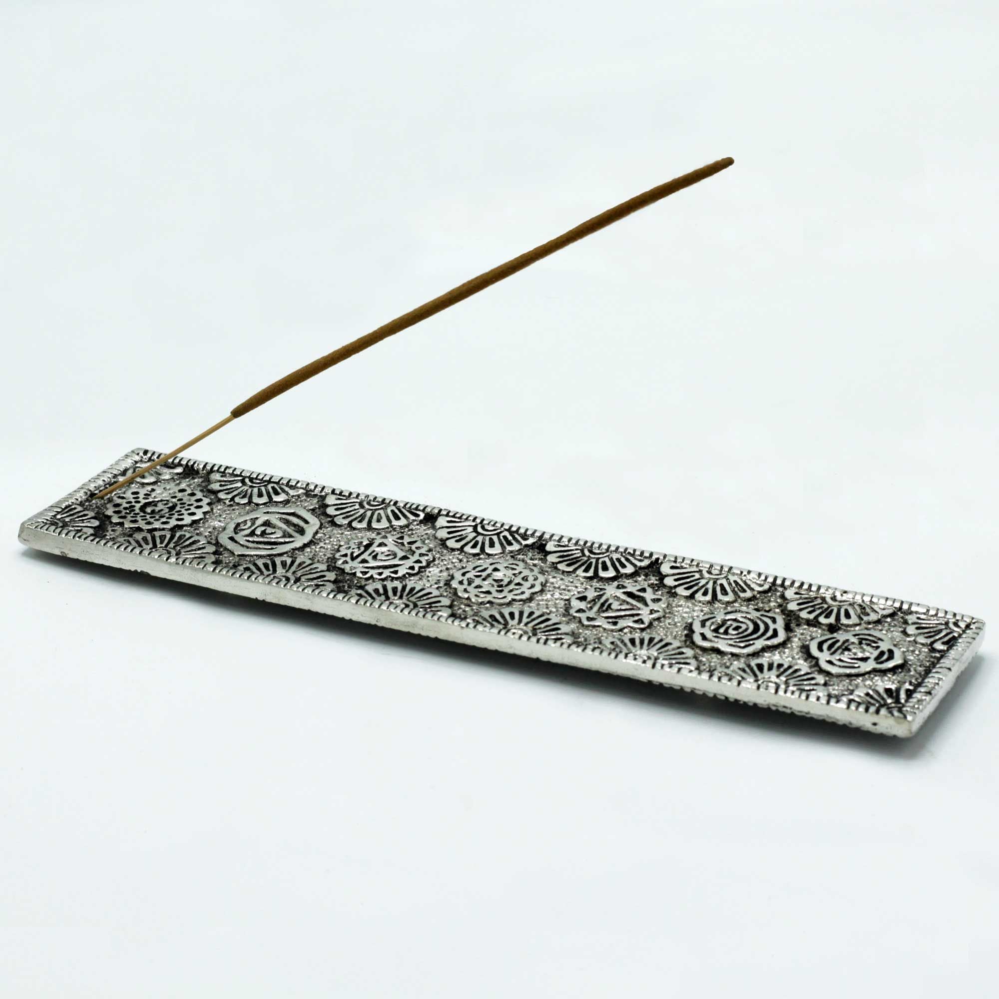 Polished Aluminium Chakra Long Incense Holder for Home Decor