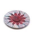 Soapstone Disc Incense Holder with Sun Flower Design for 5 Sticks
