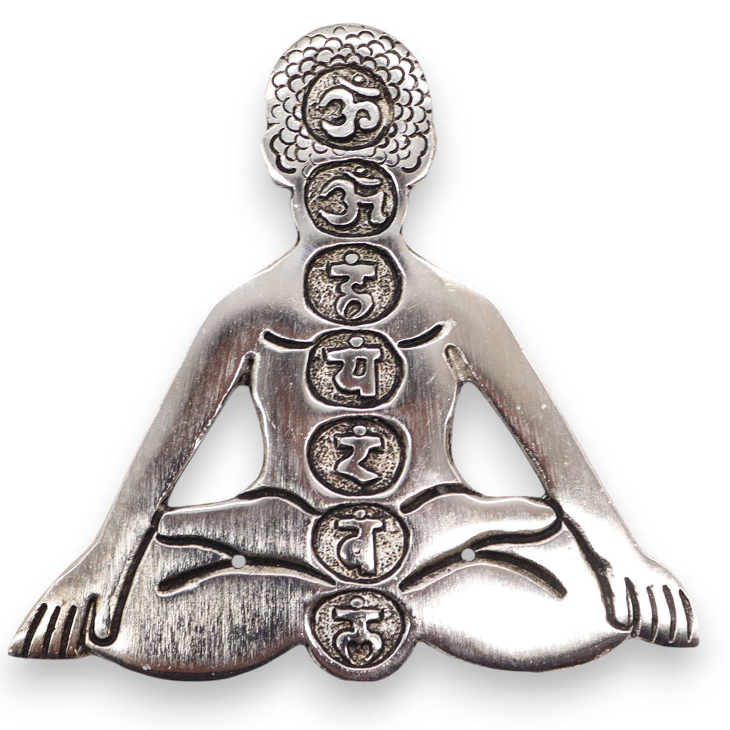 Polished Aluminum Seven Chakra Yoga Incense Holder for Home Decor
