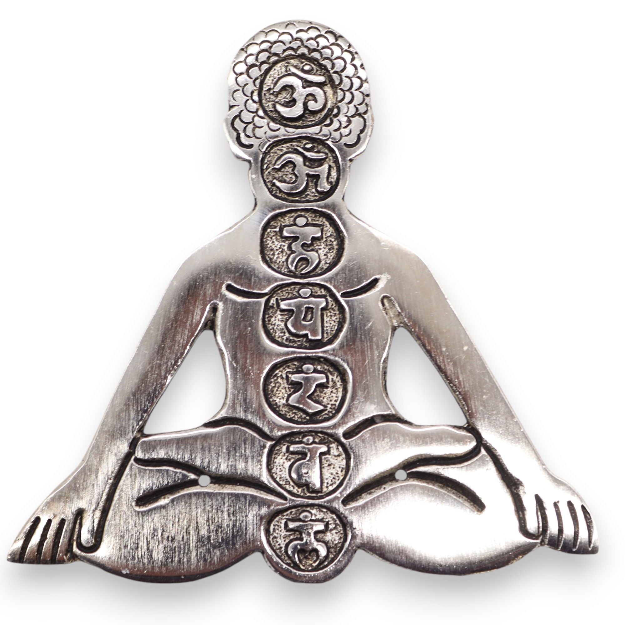 Polished Aluminum Seven Chakra Yoga Incense Holder for Home Decor