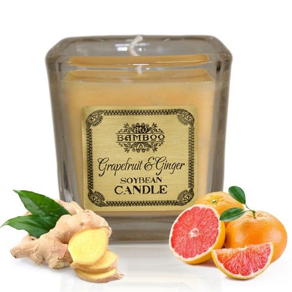 Soybean Jar Candles Grapefruit and Ginger in Recycled Glass Jar